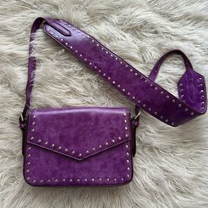 Poppy Lissiman Purple Studded Women's crossbody Bag